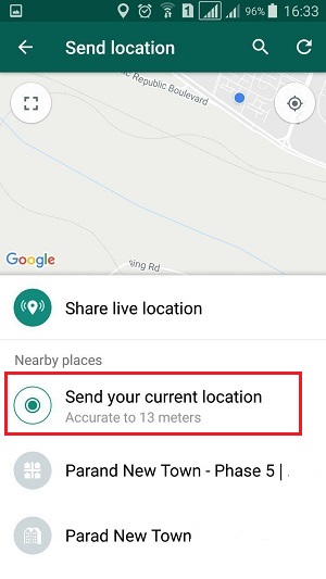 لوکیشن واتساپ